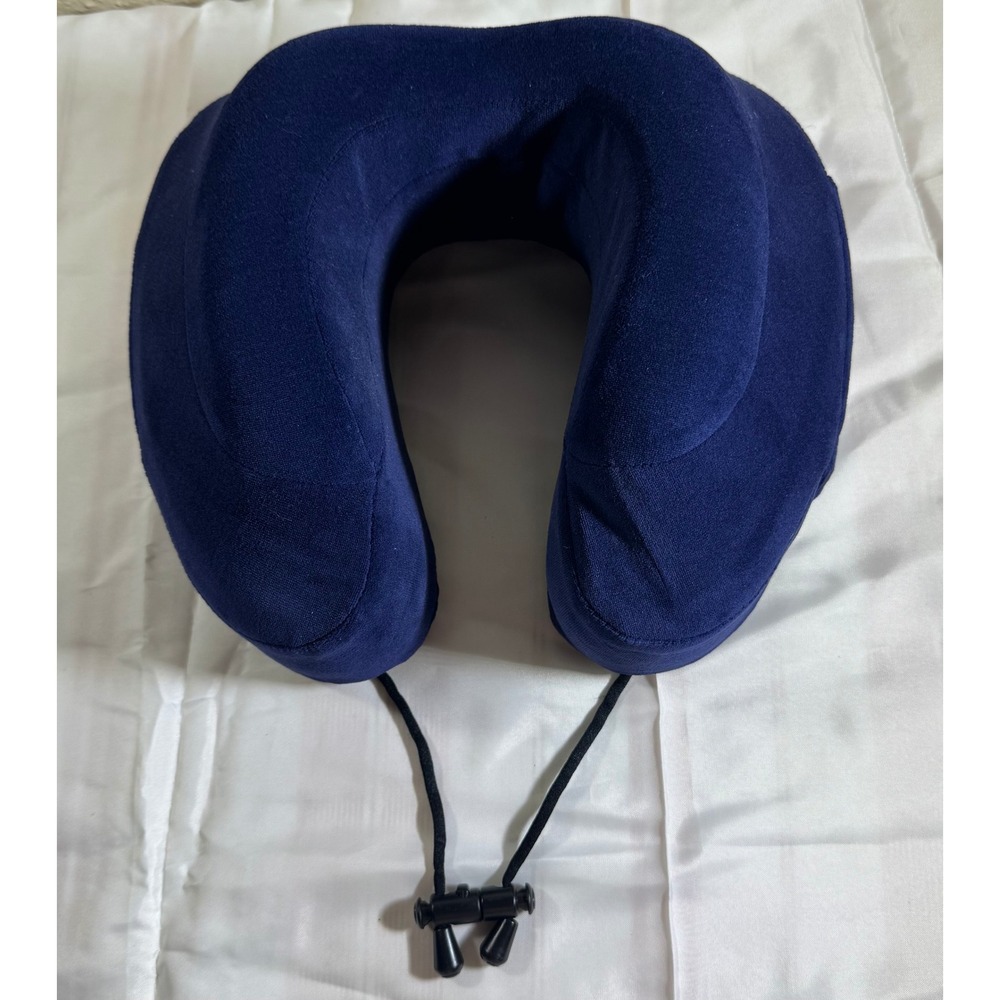 Cabeau Evolution Memory Foam Travel Neck Pillow Navy Blue Adjustable Toggle